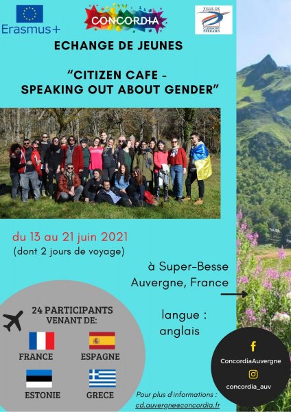 Concordia - Echange de Jeunes en Auvergne sur le thème de l'égalité des Genres