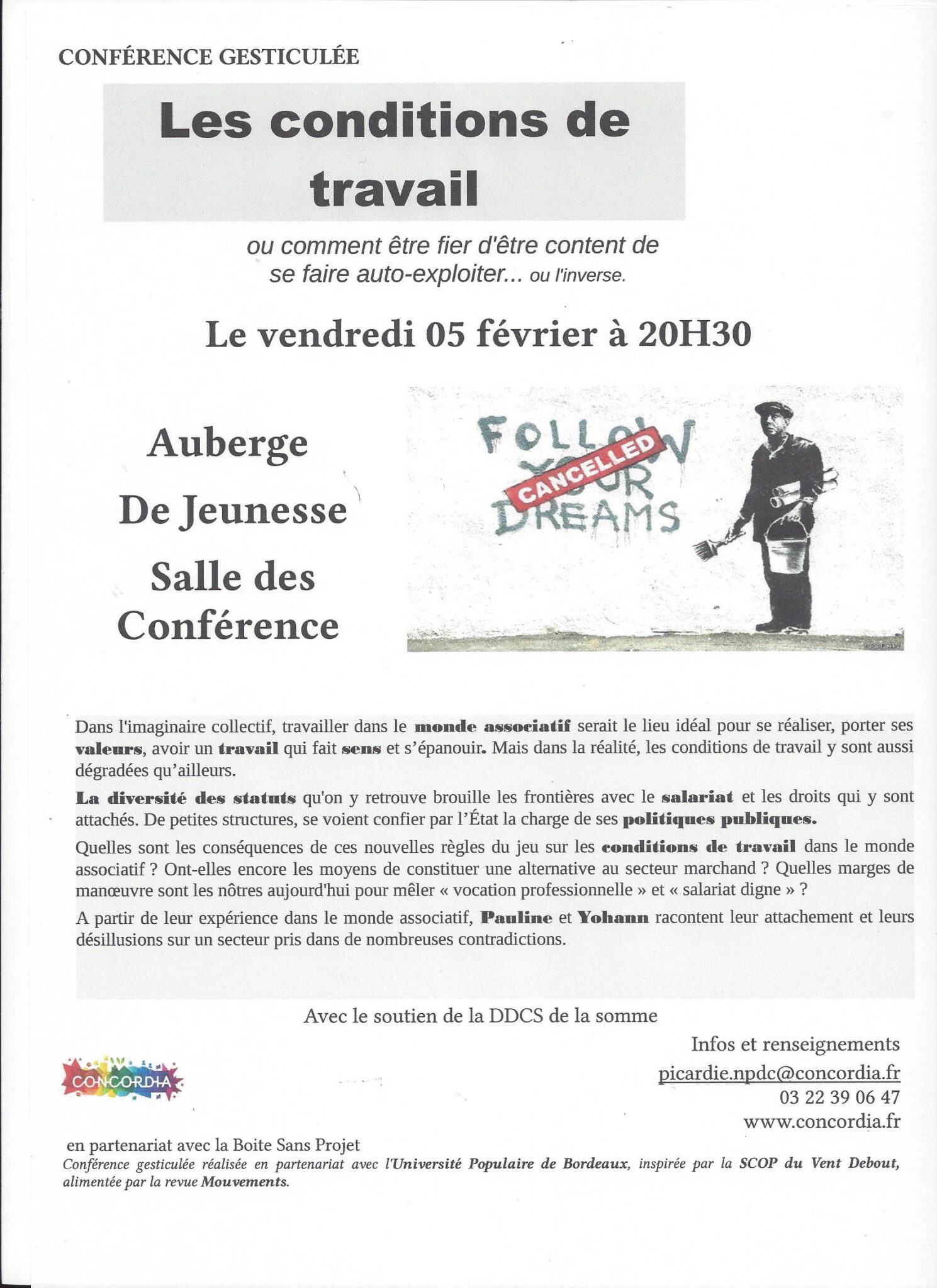 Concordia - Conférence Gesticulée "Les conditions de travail"