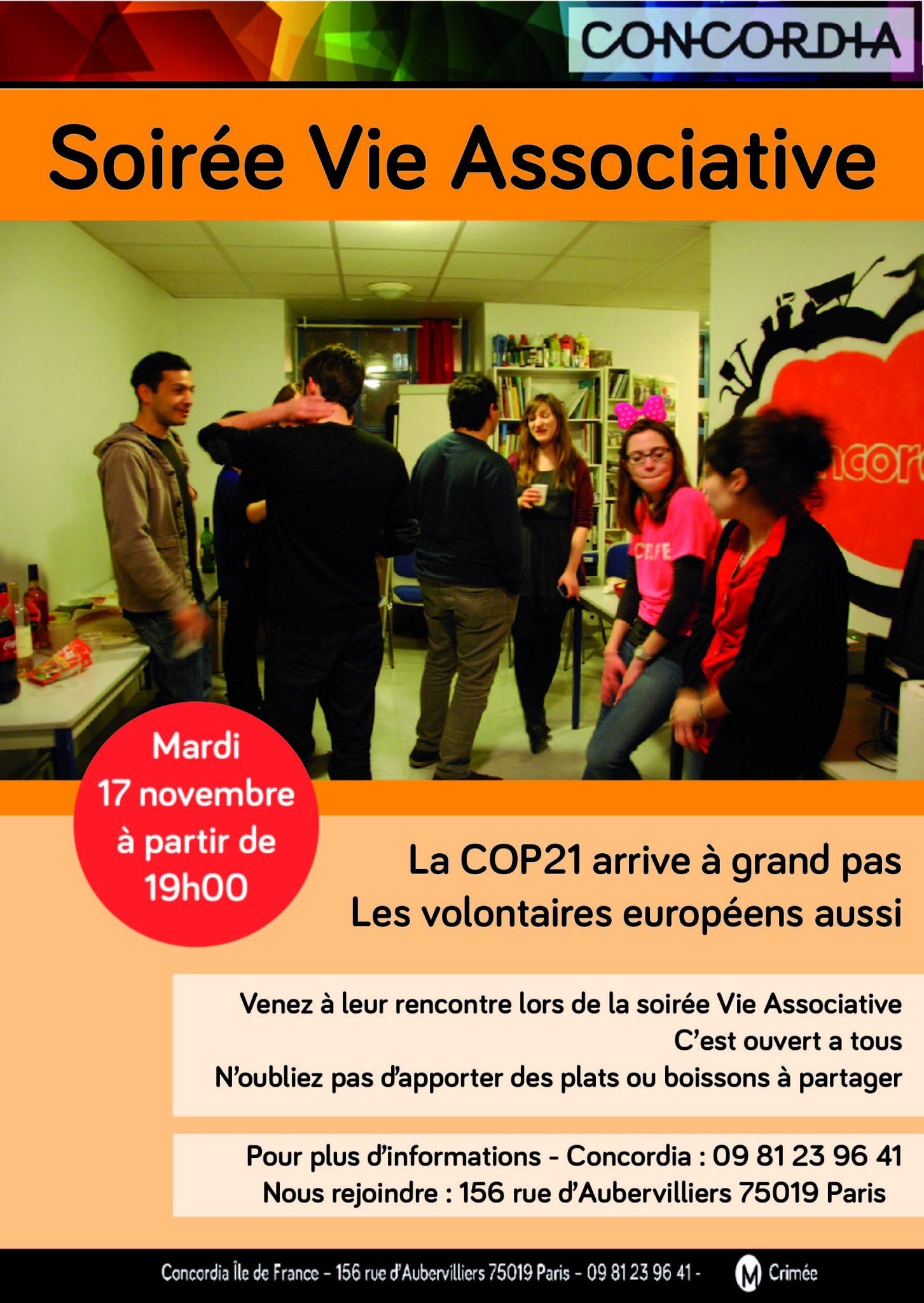 Concordia - Soirée Vie Associative le mardi 17 novembre à Paris !